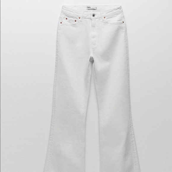 NWT- Zara - the Skinny flare jeans- off white- Sz 6 - Picture 5 of 5